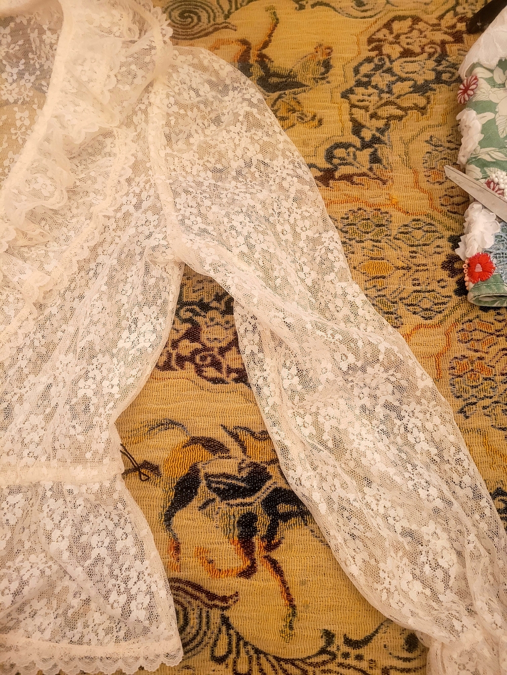 Sheer Lace Ruffle Jacket - Cream - Picture 3 of 6